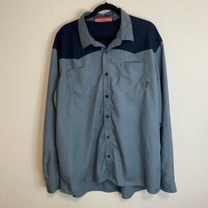 Simms Two-Tone Light and Dark Blue Long-Sleeve Button-Down Shirt